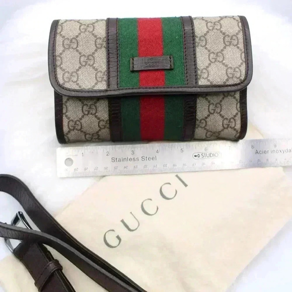 🎁Gucci Sherryline Supreme Plus Leather  Waist Pouch - Picture 7 of 16